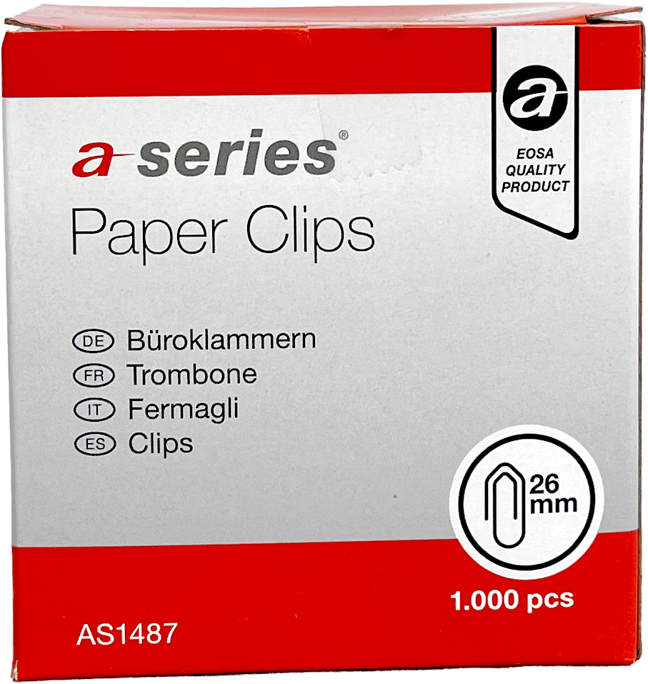 Büroklammer 26mm verz. spitz, 1000 Stck.